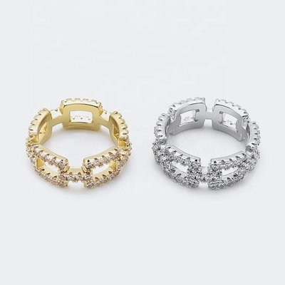 Anelli a catena personalizzati Chiari CZ Verità Sterling Silver 925 Gioielli per donne e uomini
