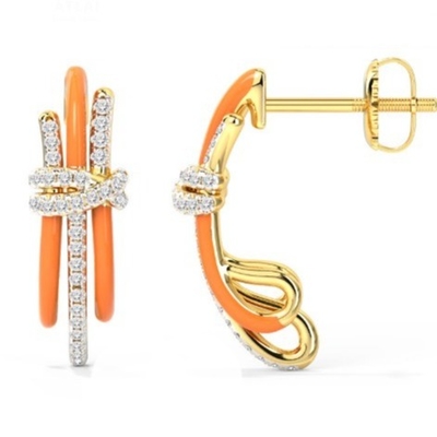 2024 Moda brasiliana Enigma Orecchini d'argento con epossidica arancione e gioielli bianchi CZ accessori