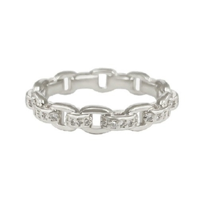 Catena di legame 18K Oro Delicato Individuale Super Fata 925 Sterling Anello d'argento