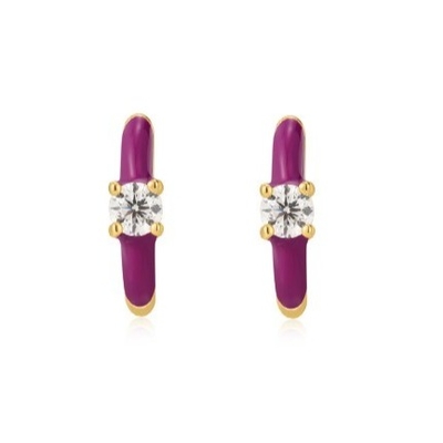 Neon Turchese smalto Micro Pave CZ Caramelle Colorate Ragazze Donne Orecchini Eco-Friendly Sì