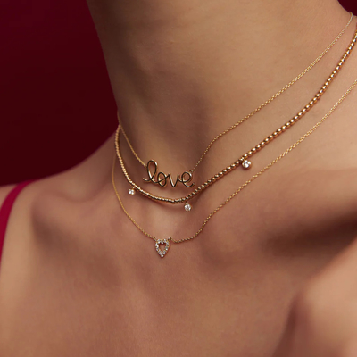 Collare d'amore placcato oro 14K per donne regalo di San Valentino