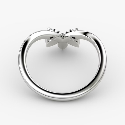 Nuovi arrivati disegna eleganti anelli 925 Sterling Silver 18K Gold Petal Crown Band