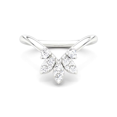 Nuovi arrivati disegna eleganti anelli 925 Sterling Silver 18K Gold Petal Crown Band