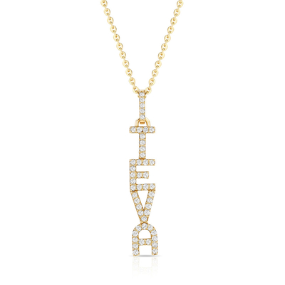 Elegante 925 Sterling Silver 14K Gold MAMA Collare a sospensione fluttuante lungo