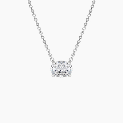 Taglio ovale 5A Bianco Cubico Zirconia Lucente Pendente di Gemme Collare per Donne Gioielli classici