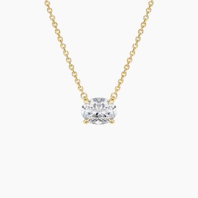 Taglio ovale 5A Bianco Cubico Zirconia Lucente Pendente di Gemme Collare per Donne Gioielli classici