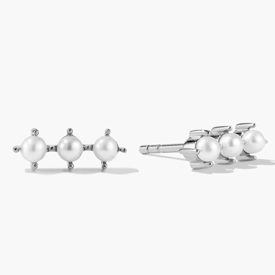 Orecchini in oro 18K Perla Stud Sterling Silver con logo personalizzato