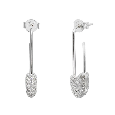 Orecchini da cerchione per donne in argento 925 con diamante chiaro CZ gioielli in oro giallo brasiliano