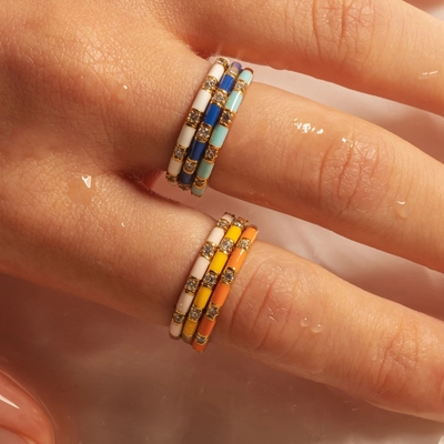 Anelli cubo a mano 18K oro placcato 925 sterling argento con smalto bianco cubo zirconia gioielli minimalisti regalo per donne