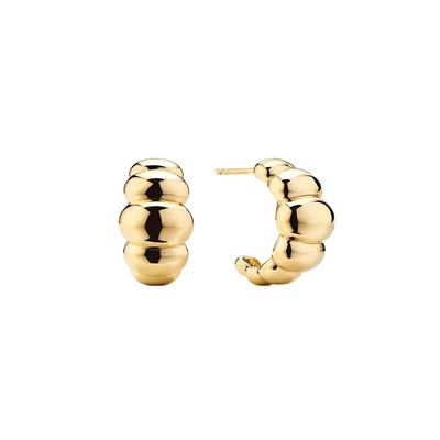 Orecchini Crescent Stud in oro 18K rivestiti di rodio Eleganti orecchini per donne, perfetti per la festa