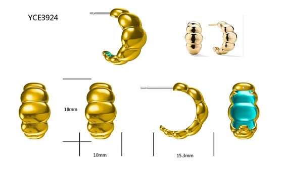 Orecchini Crescent Stud in oro 18K rivestiti di rodio Eleganti orecchini per donne, perfetti per la festa