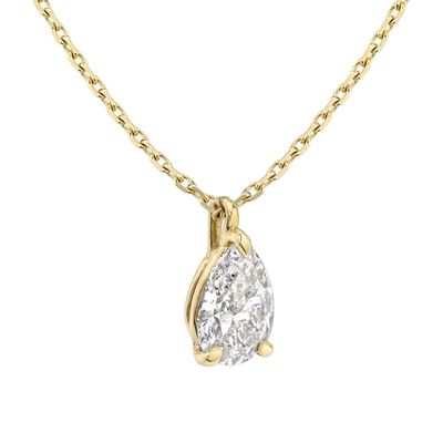 925 Sterling Silver Pear Cut Zircon Pendant Collare per Donne