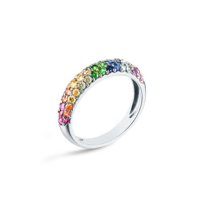 Anello di cluster d'argento sterling 925