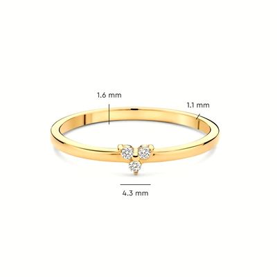 925 Sterling Silver Gold Plated CZ Anello di loto per donne