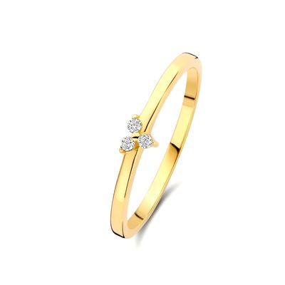 925 Sterling Silver Gold Plated CZ Anello di loto per donne