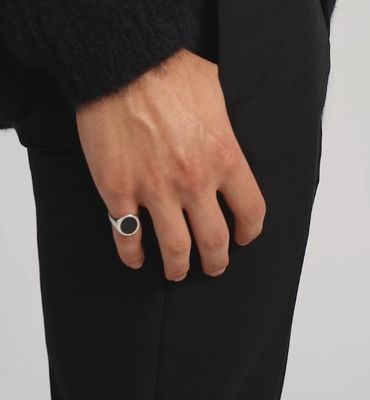 Anello di sigillo maschile in argento sterling 925