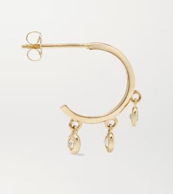 Orecchini di cerchiera in ottone placcato in oro 14K con sistemazione a cerniera di zircone