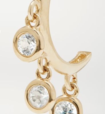 Orecchini di cerchiera in ottone placcato in oro 14K con sistemazione a cerniera di zircone