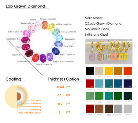 925 Sterling Silver Unicorn Huggie orecchini 16mm Rosa CZ per bambini