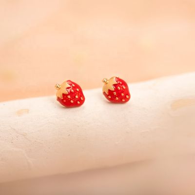 Orecchini per bambini 925 Sterling Silver Strawberry Stud 92,5% Purezza