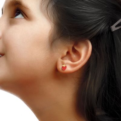 Orecchini per bambini 925 Sterling Silver Strawberry Stud 92,5% Purezza