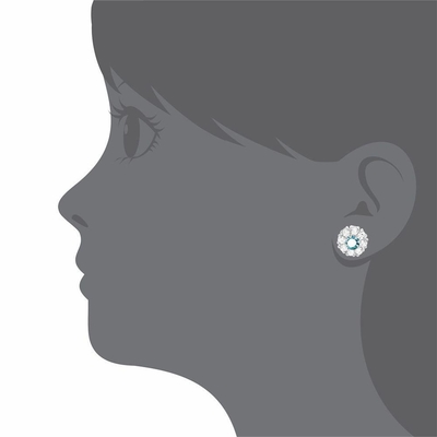 Orecchini a lobo a fiore in argento 925 con zirconi per bambini, MOQ 30PRS