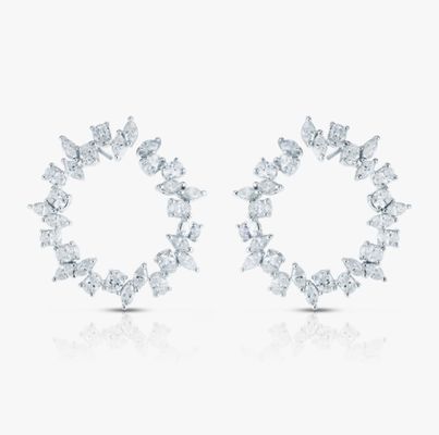 925 Sterling Silver Gold Plated Marquise Geometric Circle Stud Earrings for Women