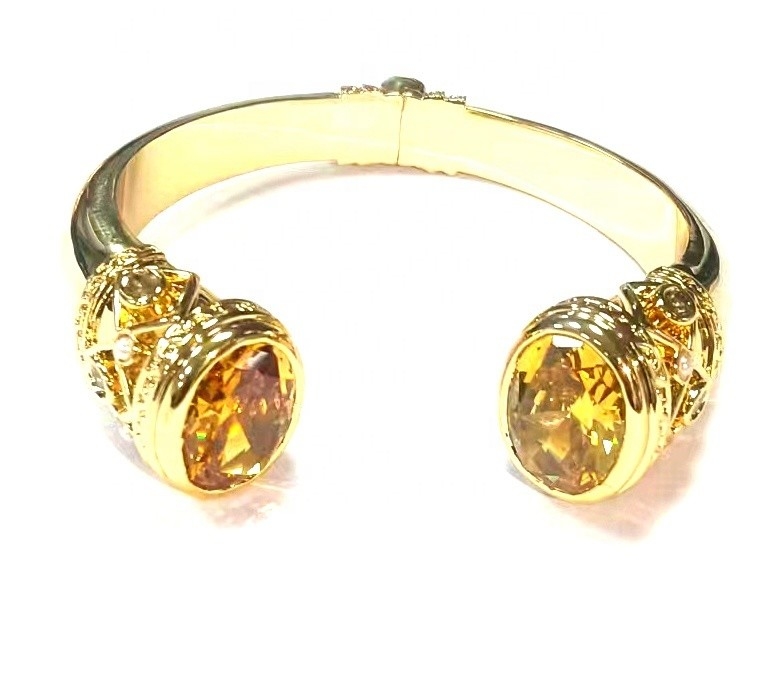 Braccialetto di pietra CZ 18K Oro Braccialetto da tennis Cubo Zirconia ECO Braccialetto di rame e ottone