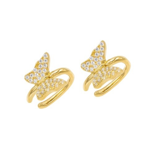 18K oro rivestito cerchione farfalla con Micron Pave Bianco CZ Gioielli da donna di tendenza