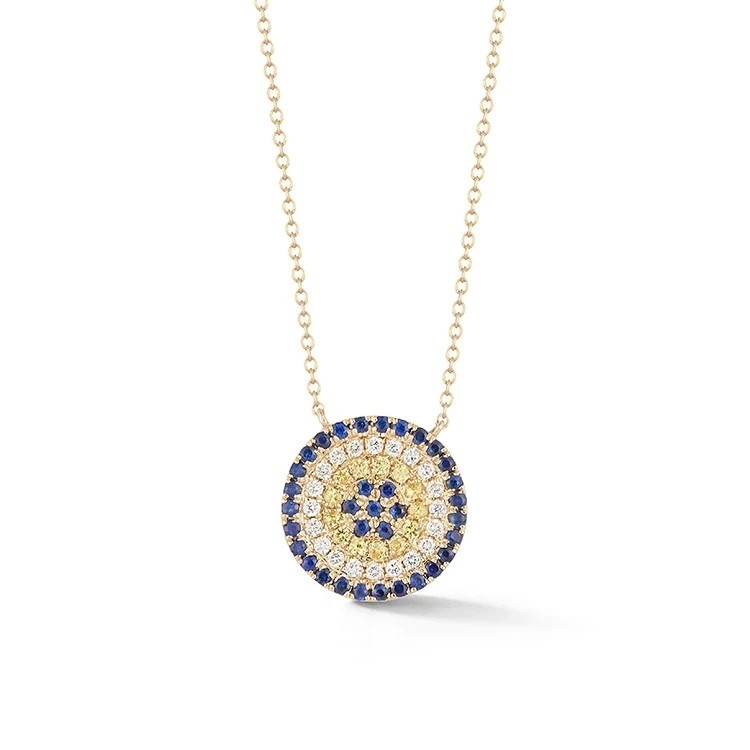 Collare blu e bianco CZ cerchio a forma di 925 sterling silver per il look straordinario delle ragazze