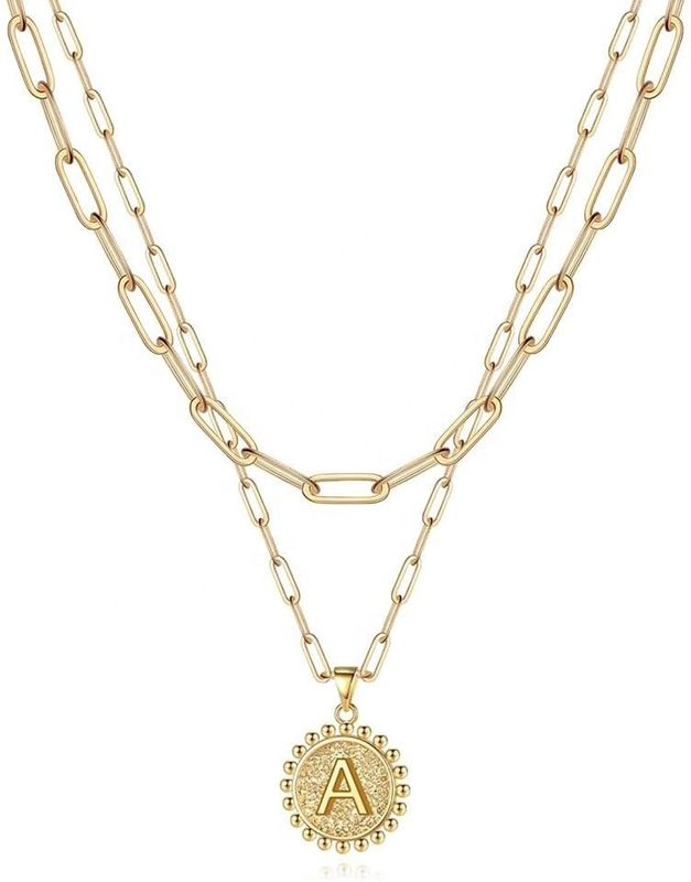 Collare a mano in 925 Sterling Silver Double Pendant Paperclip Stacking Collare con consegna di 30 giorni