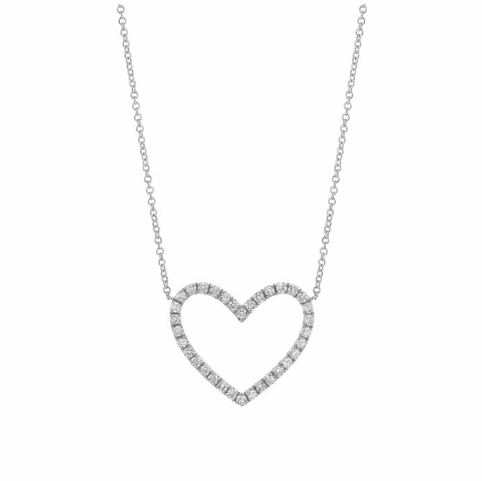 925 Sterling Silver Pave Diamond Love Necklace per ragazza Amica Apprezzamento da parte di terzi