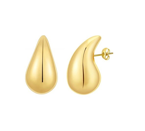 Logo personalizzato 18K oro placcato lacrimogno anello hollow stud per ragazze festa gioielleria