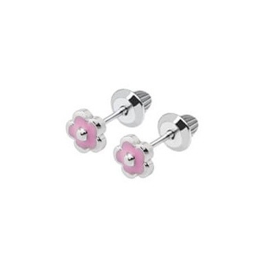 Carino, di tendenza, rosa, fiore, smalto, cervello, orologio, design in argento, 925 sterling