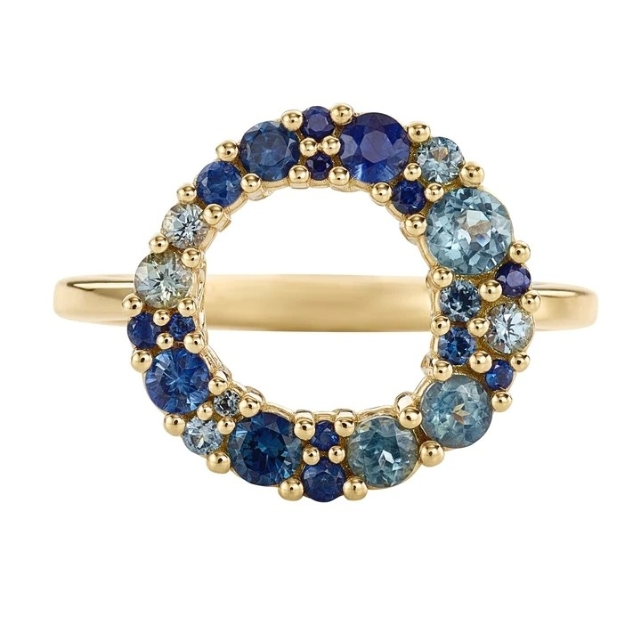 18K Gold Bubble Multi Color Zaffiro Cubico Zircon 925 Sterling Silver Anello Donne