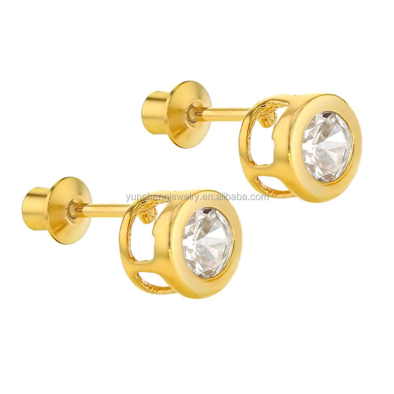 Fabbricazione a mano 4mm Chiara CZ Ornamenti per bambini 925 Gioielli d'argento