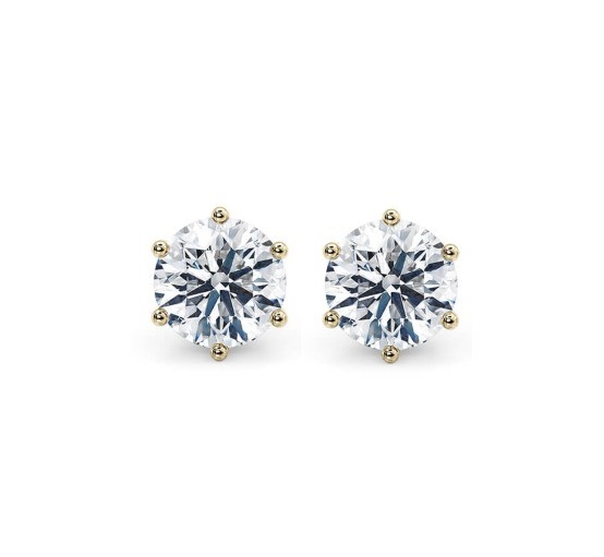 6 artigli Bianco CZ Orecchini 925 Sterling Silver 18K Cubic Zirconia Orecchini Stud