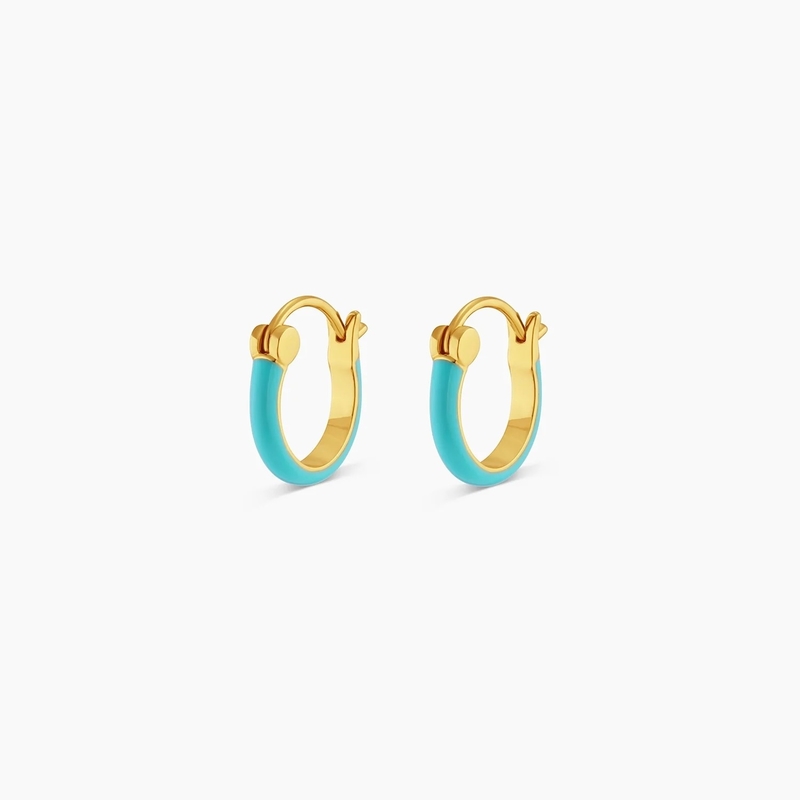 Orecchini a cerchiera in argento colorato 925 18K oro a stappa