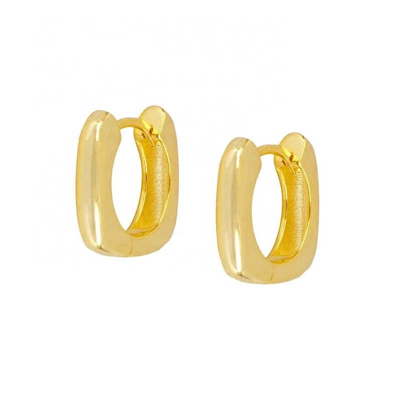 Orecchini Veritieri 18K Gold Plated Hoop Huggie Sterling Silver 925 Gioielli Per Donne Ragazze