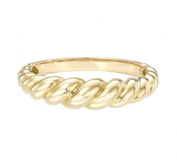 Splendente oro barocco 14 carati Tritura 925 argento sterling Anello femminile Gioielli senza macchia