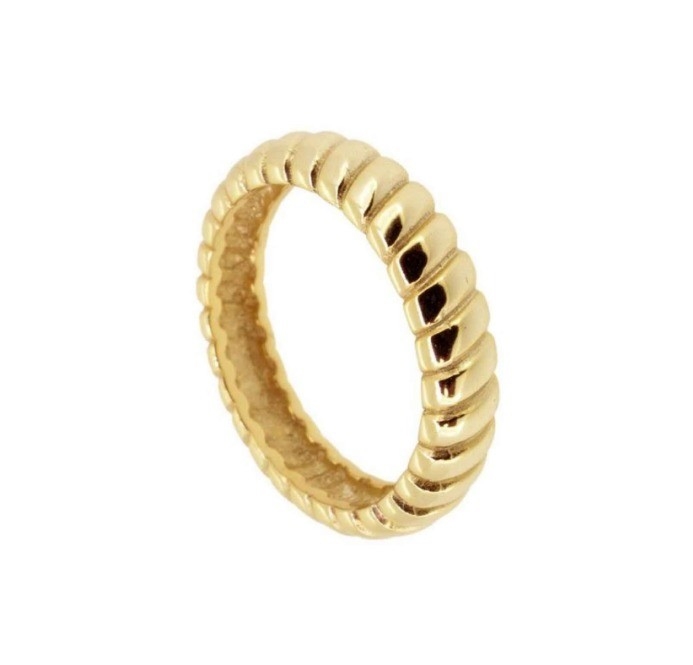 Larghezza 6 mm Anello di fidanzamento in argento 18K Oro di rodio Colore Twist Anello in argento
