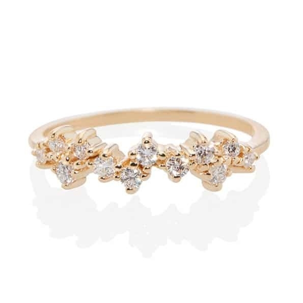 925 Sterling Silver Jewelry Prong Setting Mini Clear CZ Band Rings per donne Sterling