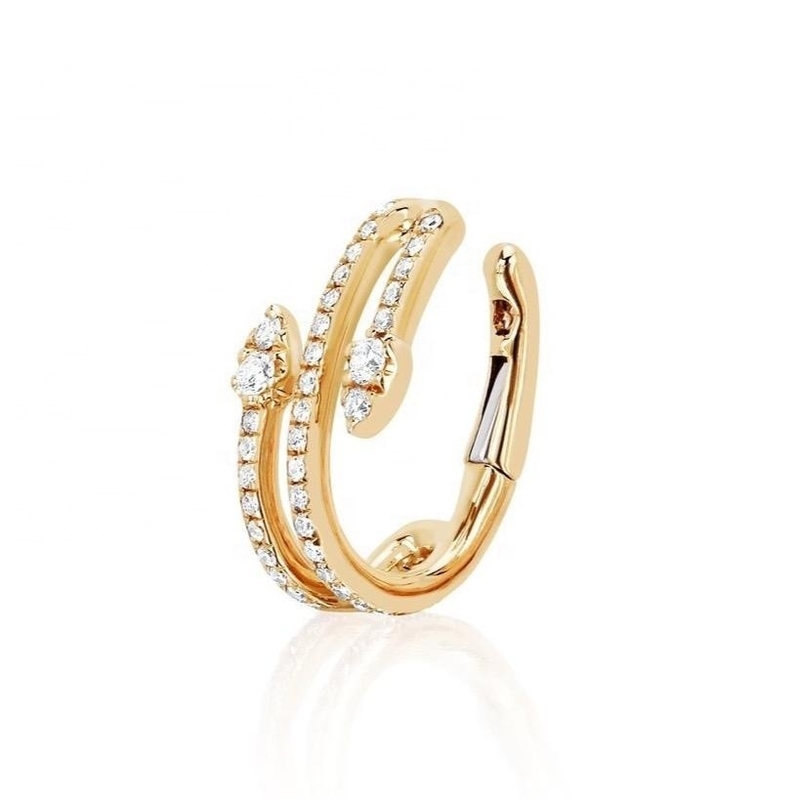 Cuff di orecchie a lacrime di diamante in argento sterling 925 per le opzioni di rivestimento del matrimonio