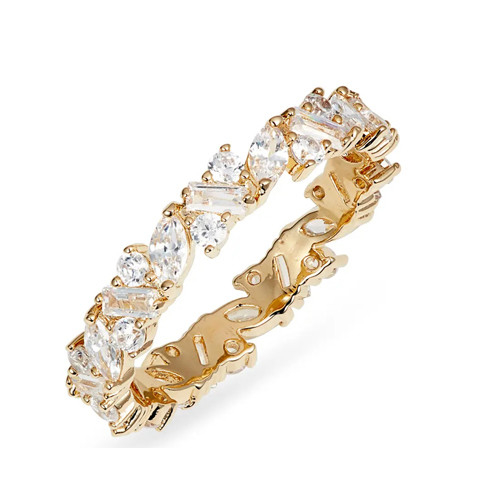 Anello per l'eternità in zirconia cubico di taglio brasiliano perfetto per ogni occasione