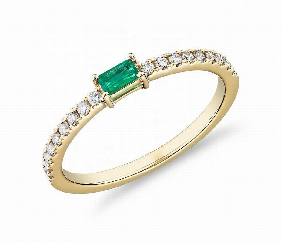Gioielli pregiati Anello in argento sterling 925 con pietre verdi o bianche e rivestimento in oro 18K