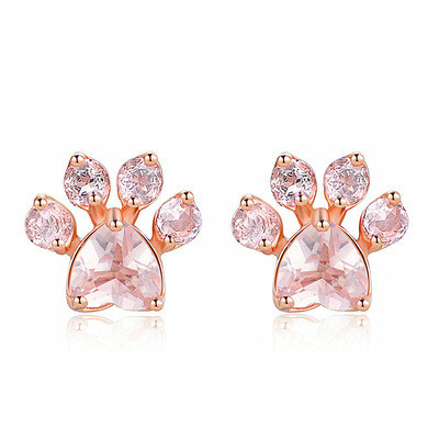 Guarda adorabile Bambini impronte di animali orecchini in 925 sterling argento ottone
