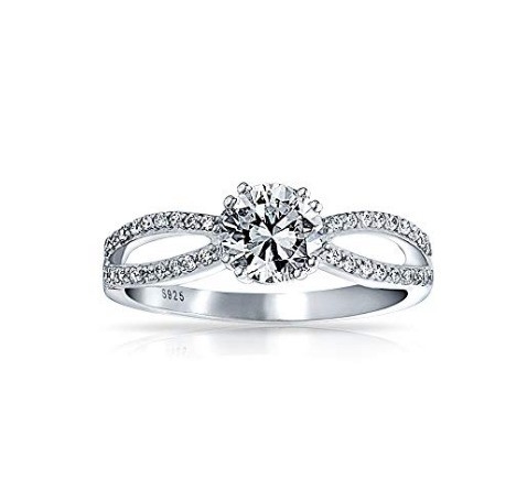 925 Sterling Silver Ring Micron Pave White Gold Plated per donne Nozze Fidanzamento coppia