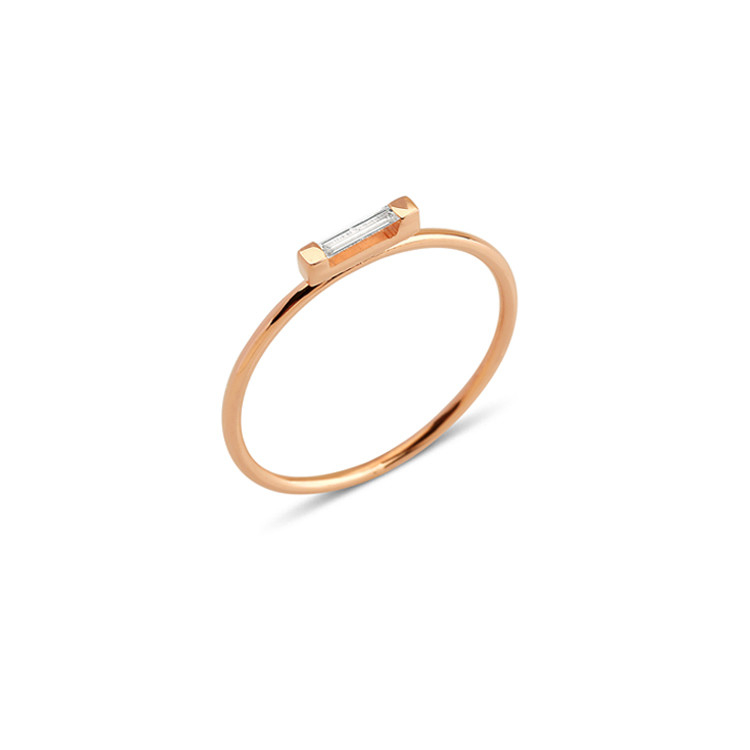 925 Sterling Silver Eco Friendly Mini Baguette Anelli per Donne Gioielli Veritieri Dorati
