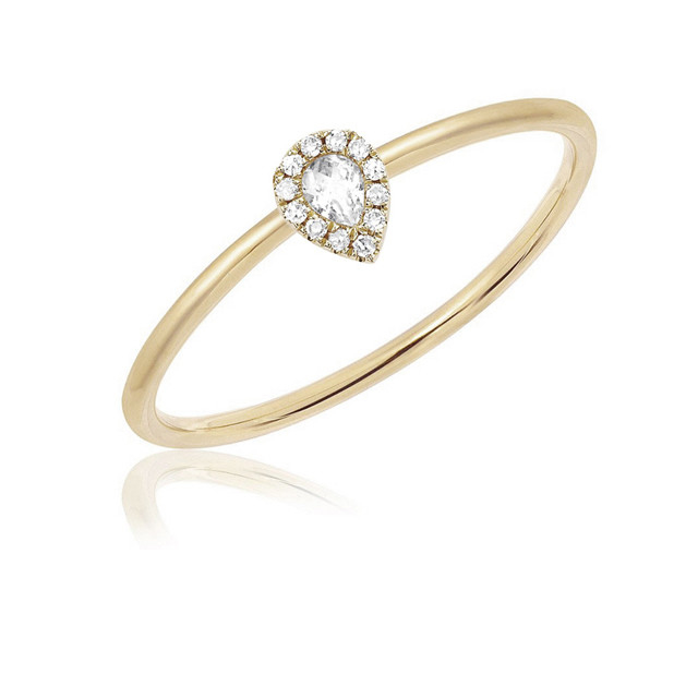 Anello di fidanzamento 18K oro rivestito con rodio