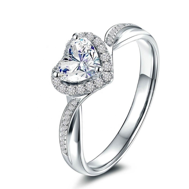 Heart Delicate Weeding Rings 925 Sterling Silver Jewelry for Women Accessori di moda